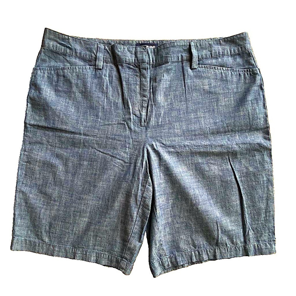 NWOT Lands End Chambray Shorts Denim color